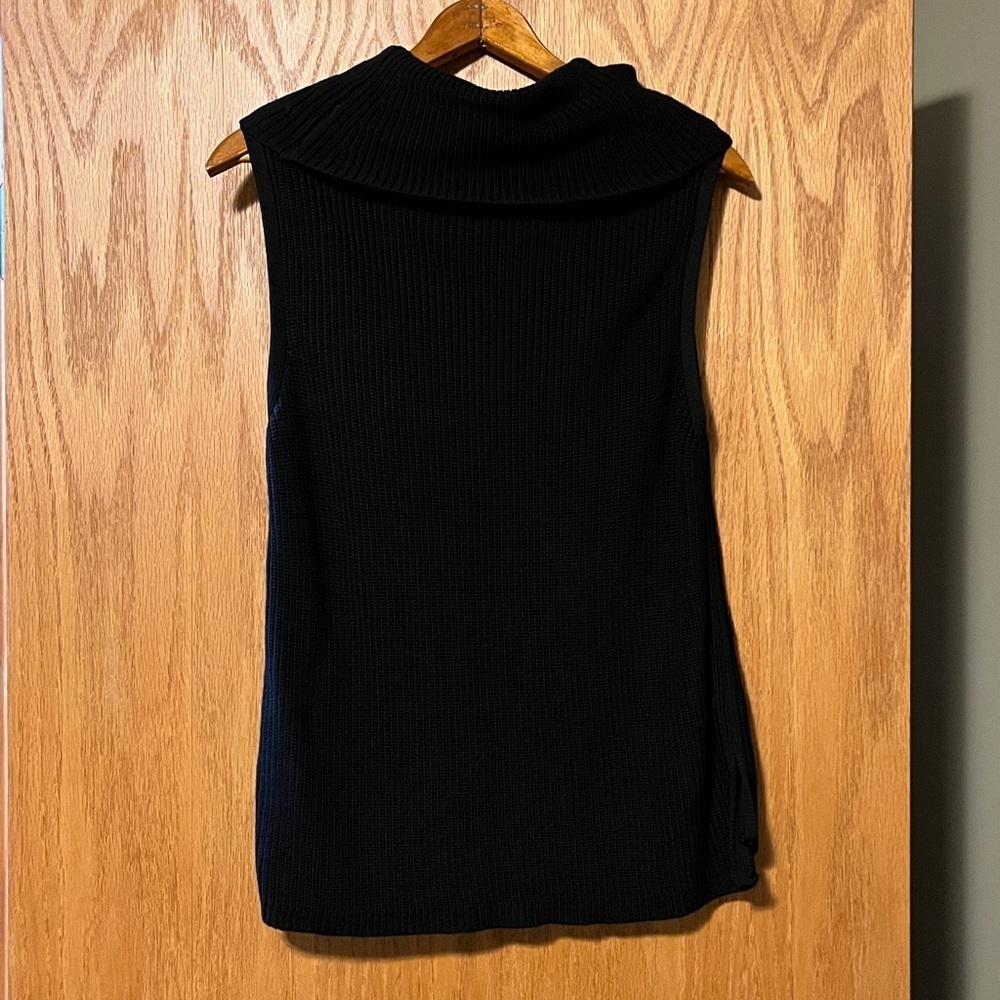 White House Black Market Textured Black Knit Top - Picture 9 of 11